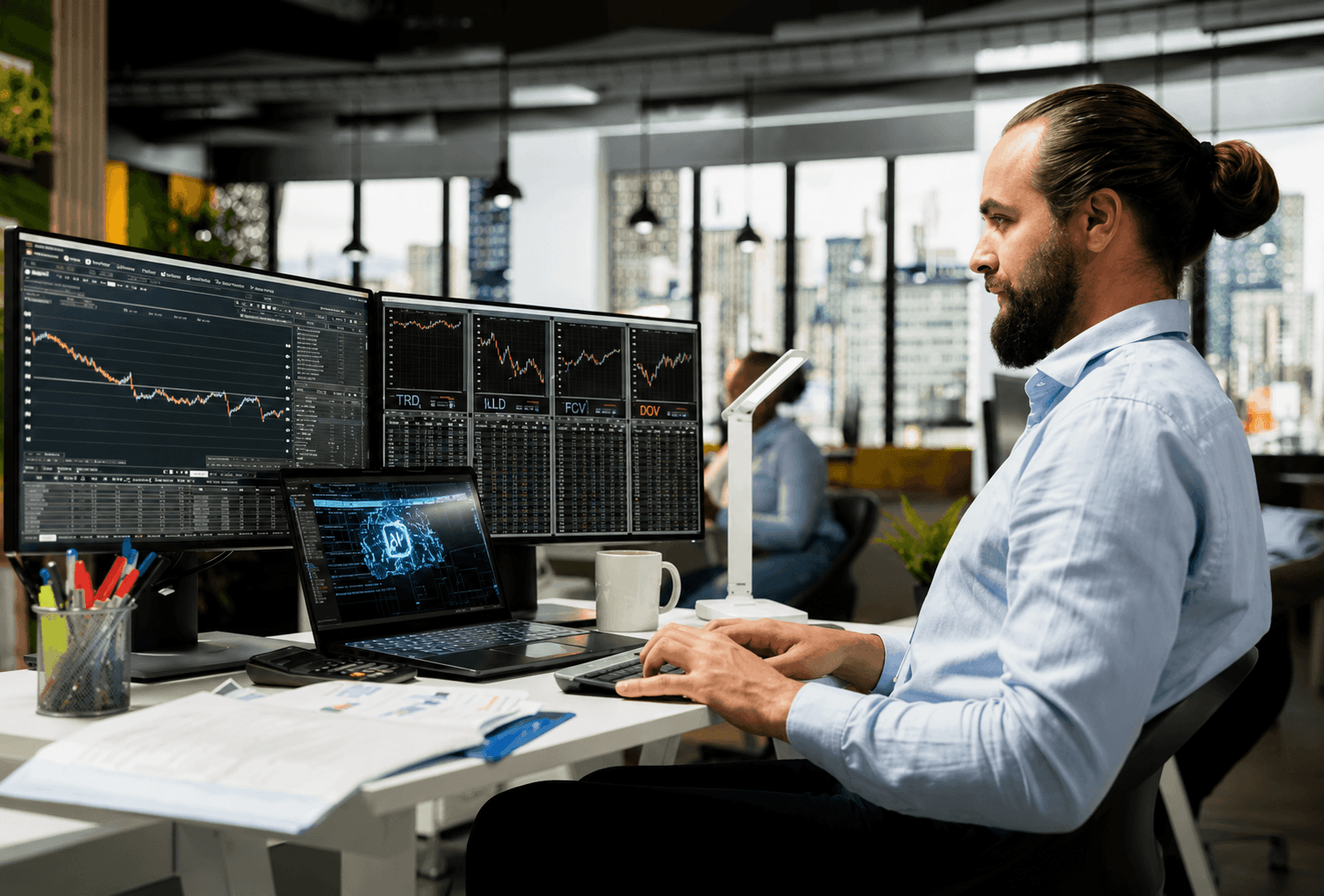 Algosutraa analyst monitoring live algorithmic trades